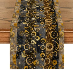 Retro Abstract Gustav Klimt Table Runners Kitchen Table Decoration Washable Dining Table Runner Wedding Party Decorations