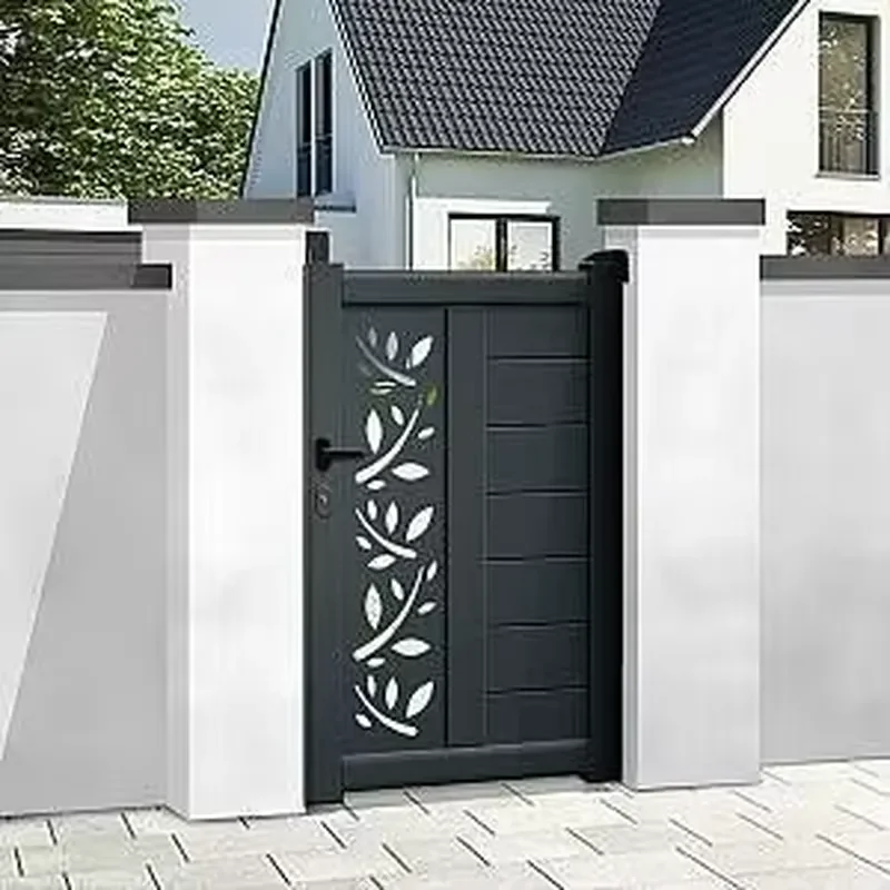 WPC Fence Gate Outdoor Privacy Fence Door Wood Plastic Easy Installation Fence Composite Gate