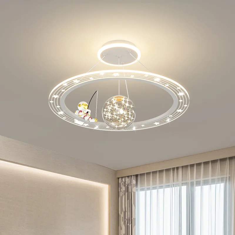 Modern Astronaut LED Chandeliers for Children Room Boy Study Ceiling Pendant lamp Remote Control nursery Bedroom Indoor Lighting