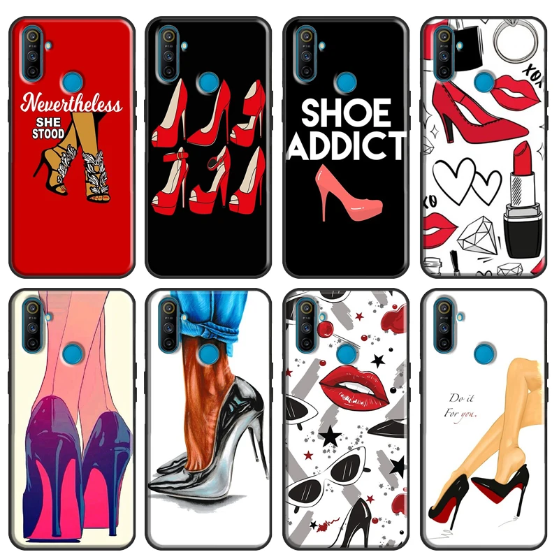 Fashion High heels Girl Case For OPPO Realme GT C3 C11 C15 XT X2 X7 6 7 Pro Phone Case For OnePlus 8T 7T 8 Pro Case