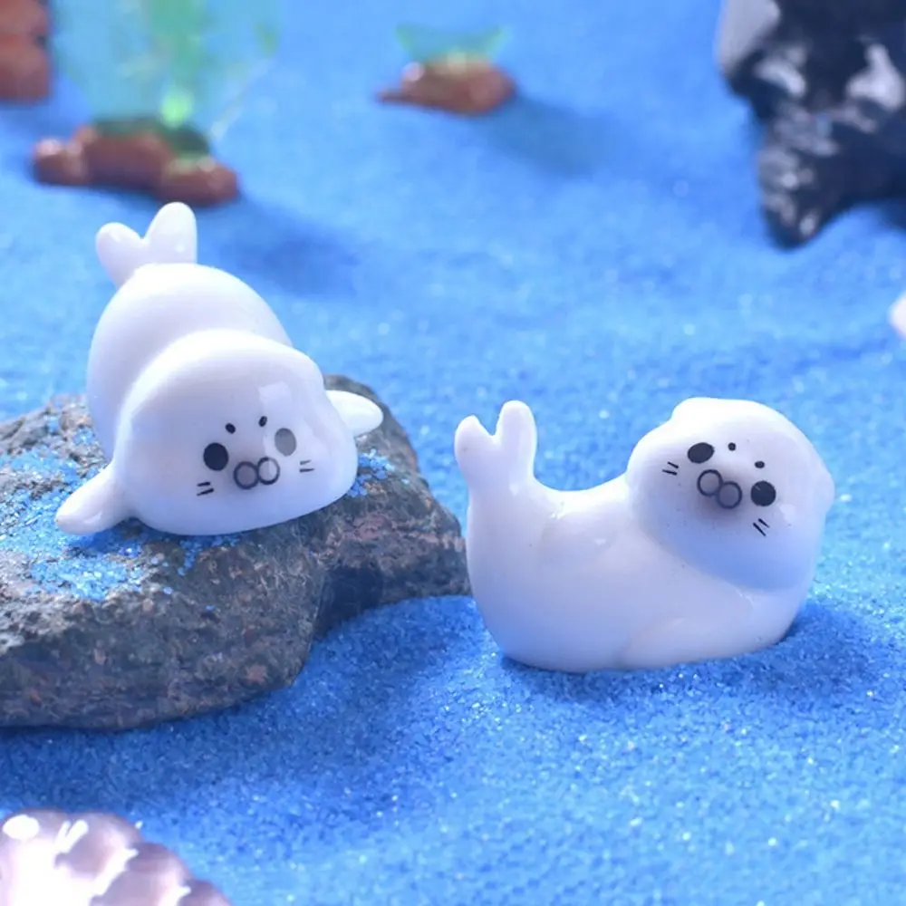 Cute Ocean Series Sea Lion Micro Landscape Mini Resin Fish Tank Small Ornaments Decorative Sea Lion Figurine For Home Desktop
