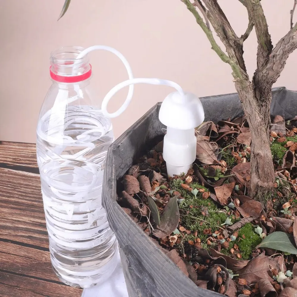2pcs Plastic Automatic Watering Device Automatic Dripping Water Penetrating Drip Irrigation Device White Ceramic Drip Irrigation