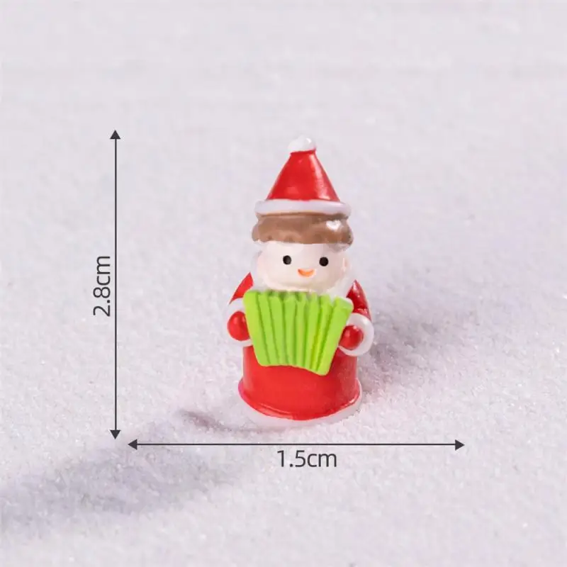 1Pc Mini Christmas Gingerbread Man Snowman Figurines Micro Landscape Home Desktop Car Dashboard Decorations