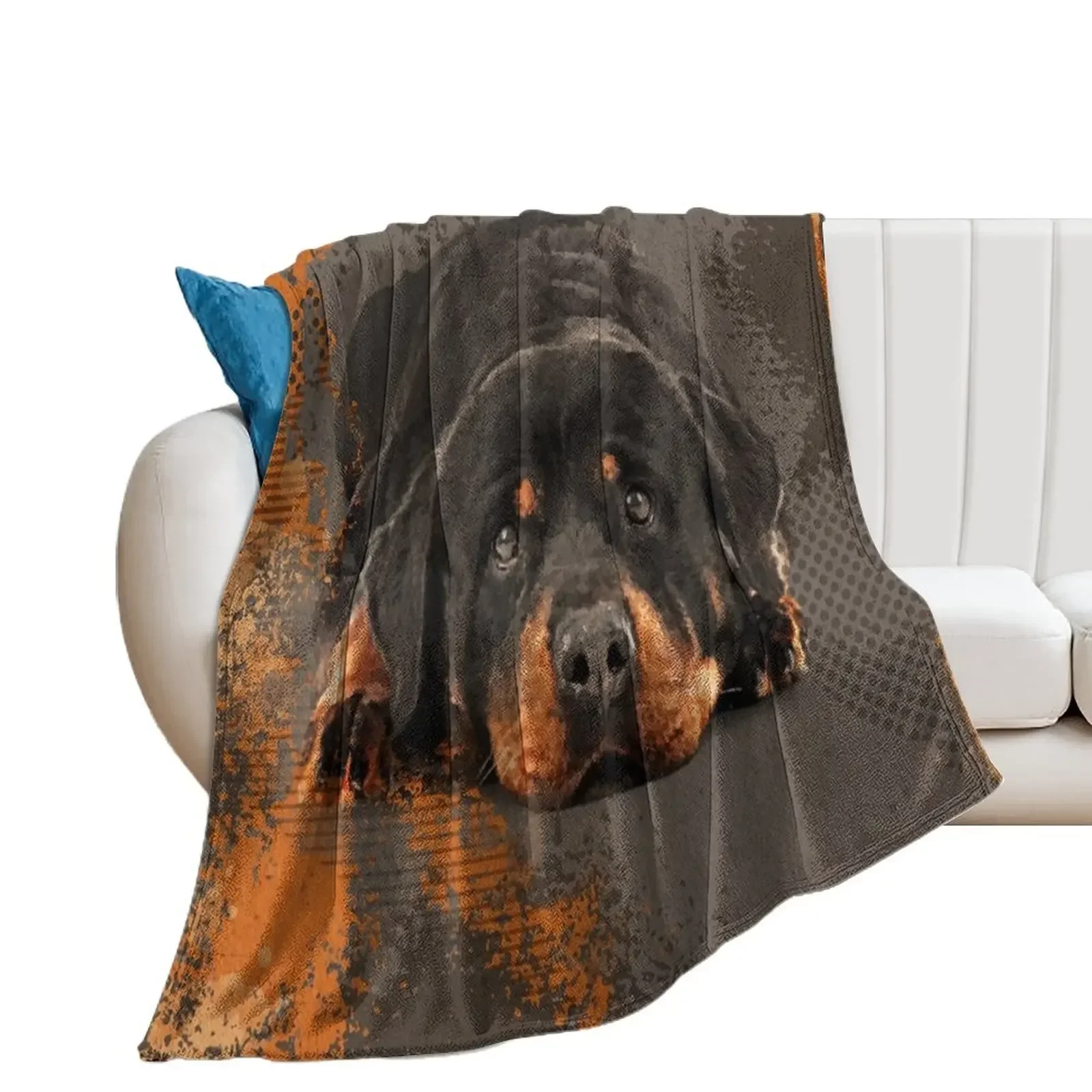 Cute Rottweiler- Metzgerhund Throw Blanket Personalized Gift Camping Cute Plaid Luxury Throw Blankets