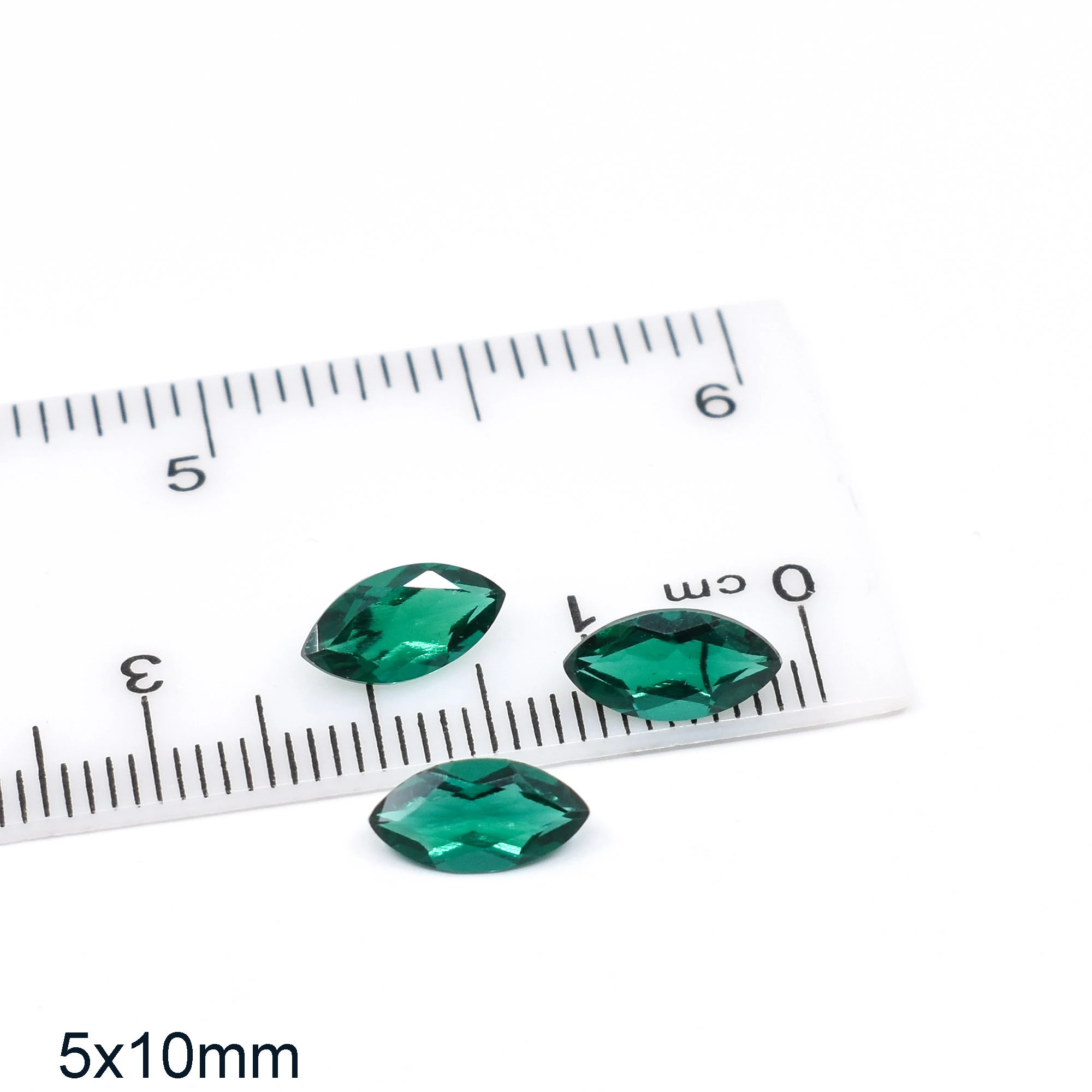 Lab Created Emerald | Hydrothermal Synthetic Emerald | Lab Grown Zambia Emeralds Marquise Faceted Loose Gemstone Various Sizes