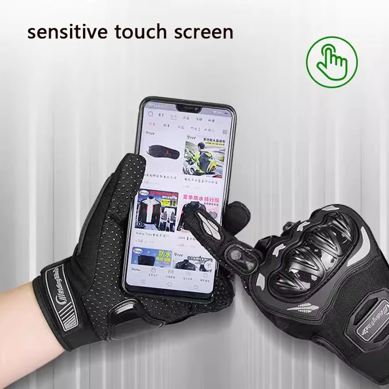 

Мотоциклетные рабочие перчатки для вождения, дышащие летние перчатки с сенсорным экраном и защитой от падения, электрические дорожные перчатки для внедорожного велосипеда для мужчин и женщин