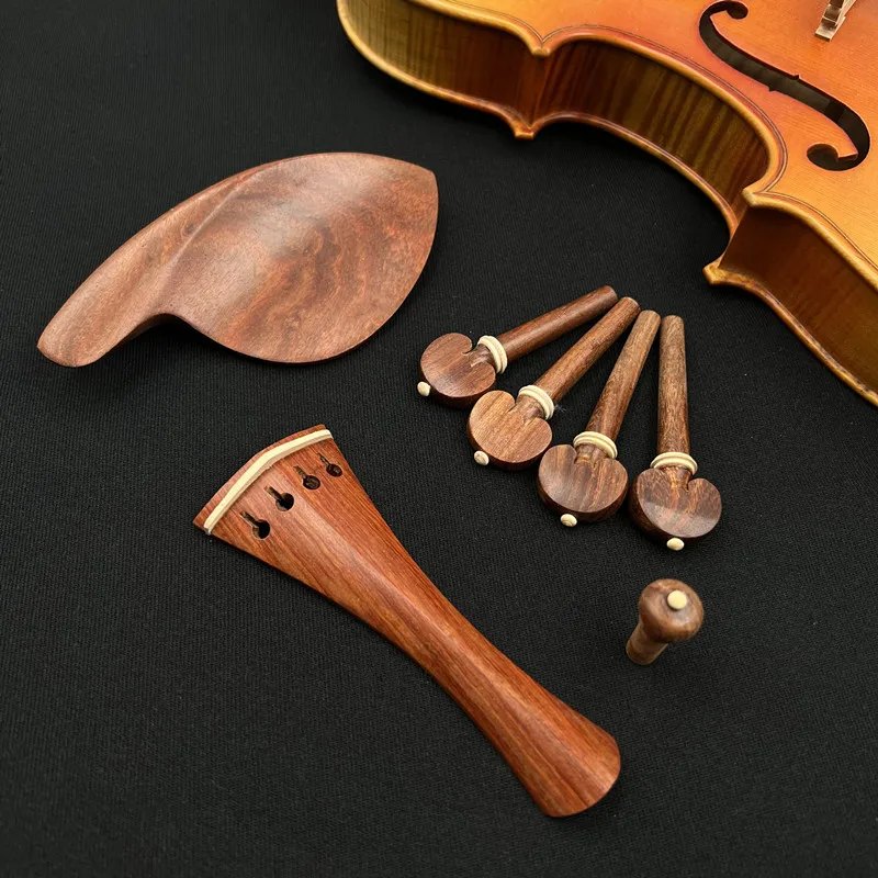 1 set High quality 4/4 violin rosewood Tailpiece+Tuning pegs+Endpins+Chin rest/Chin Holder Fiddler accessories parts fittings