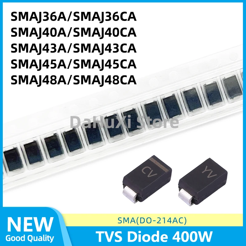 50PCS SMAJ36A SMAJ36CA SMAJ40A SMAJ40CA SMAJ43A SMAJ43CA SMAJ45A SMAJ45CA SMAJ48A SMAJ48CA TVS Diode 400W DO-214AC