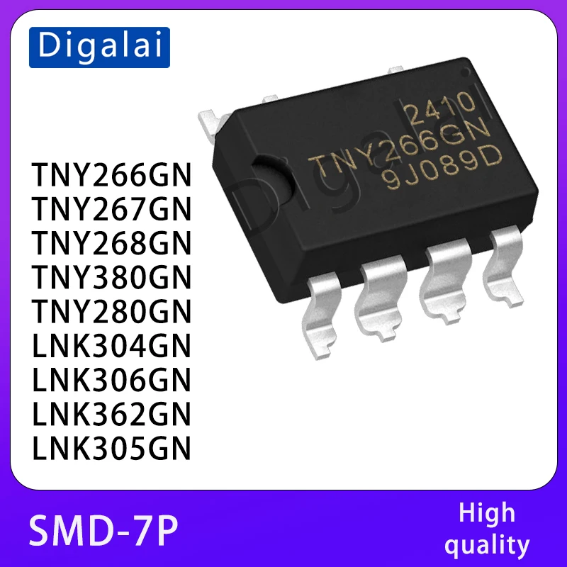 

100%New original 5PCS TNY267GN TNY266 TNY380 TNY268 TNY280GN LNK304GN 305 306 LNK362GN SOP7 Low power offline switch chip