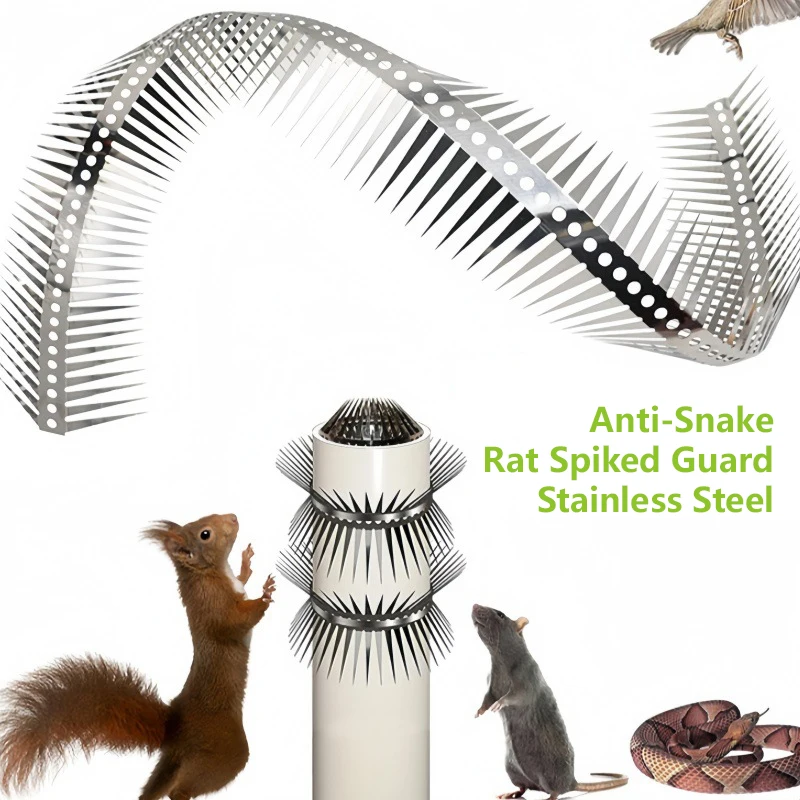 Household Stainless Steel Bird and Rodent Repellent Device Prevents Mice from Approaching, Anti-Climbing Spikes, Barbed Durable