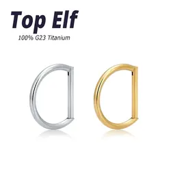 G23 ASTM F136 Titanium 16G 8/10/12mm Nose Ring Half Ring D Shape Segment Ring Clicker Cartilage Tragus Helix Piercing Jewelry