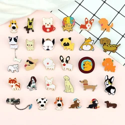 Lovely Animal Dogs Collection Enamel Brooch Cartoon Funny Cute Pet Puppy Pins Backpack Shirts Lapel Badge Accessories Kids Gifts