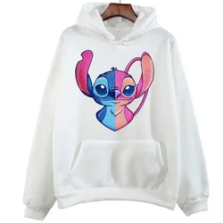 Harajuku Autumn O-Neck Hoodies Pullover Tops Disney Cartoon Stitch Friends Graphic Women's Sweatshirts Casual Streetwear Clothes