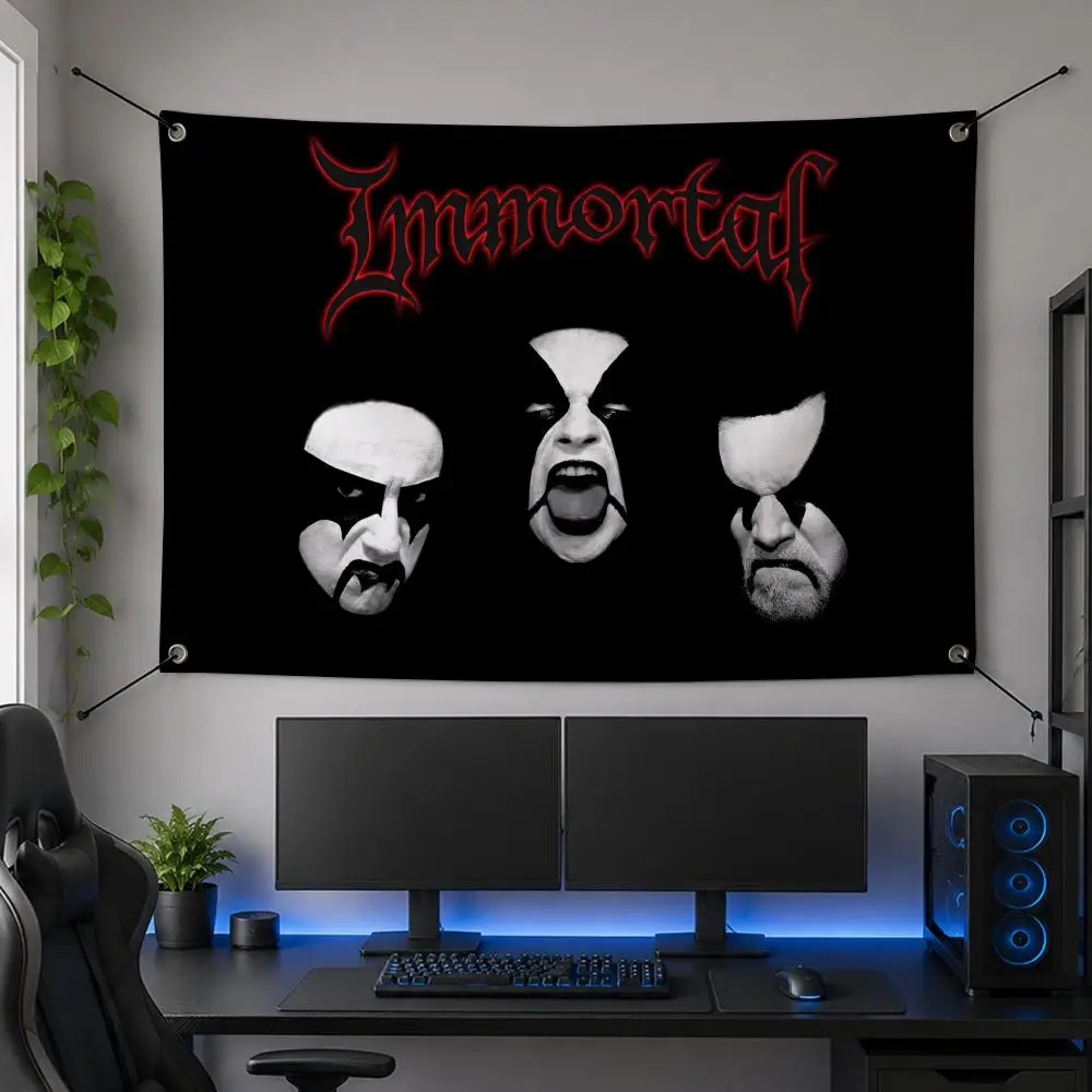 Band Norwegian Black Metal Classic I-Immortal Flags Flag Banner for Bedroom Dorm Party Home Living Room Game Room Gift