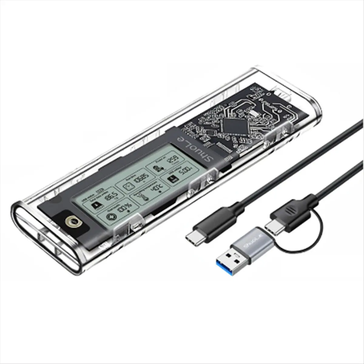 A46U ShuoLe M. 2 NVME / NGFF Dual Protocol Solid State Drive Case Intelligent Digital Health Detection Typc3.2 Hard Drive Case