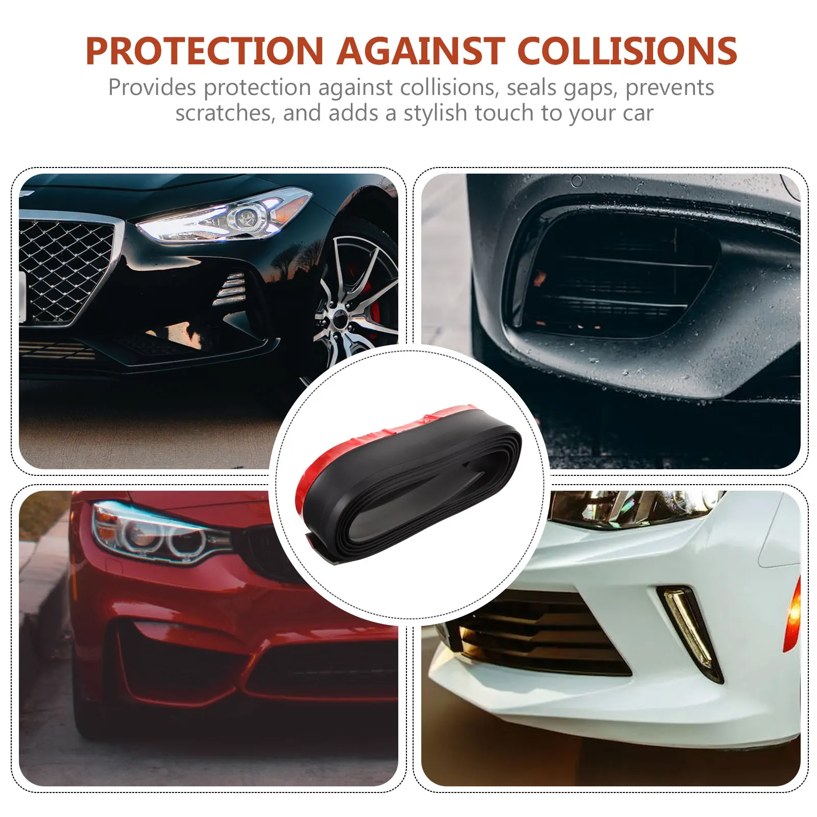 

Universal Front Bumper Lip Spoiler Guard Strip Pvc Car Protector Scratch Resistant Decorative Splitter Garage Door Seal Bottom