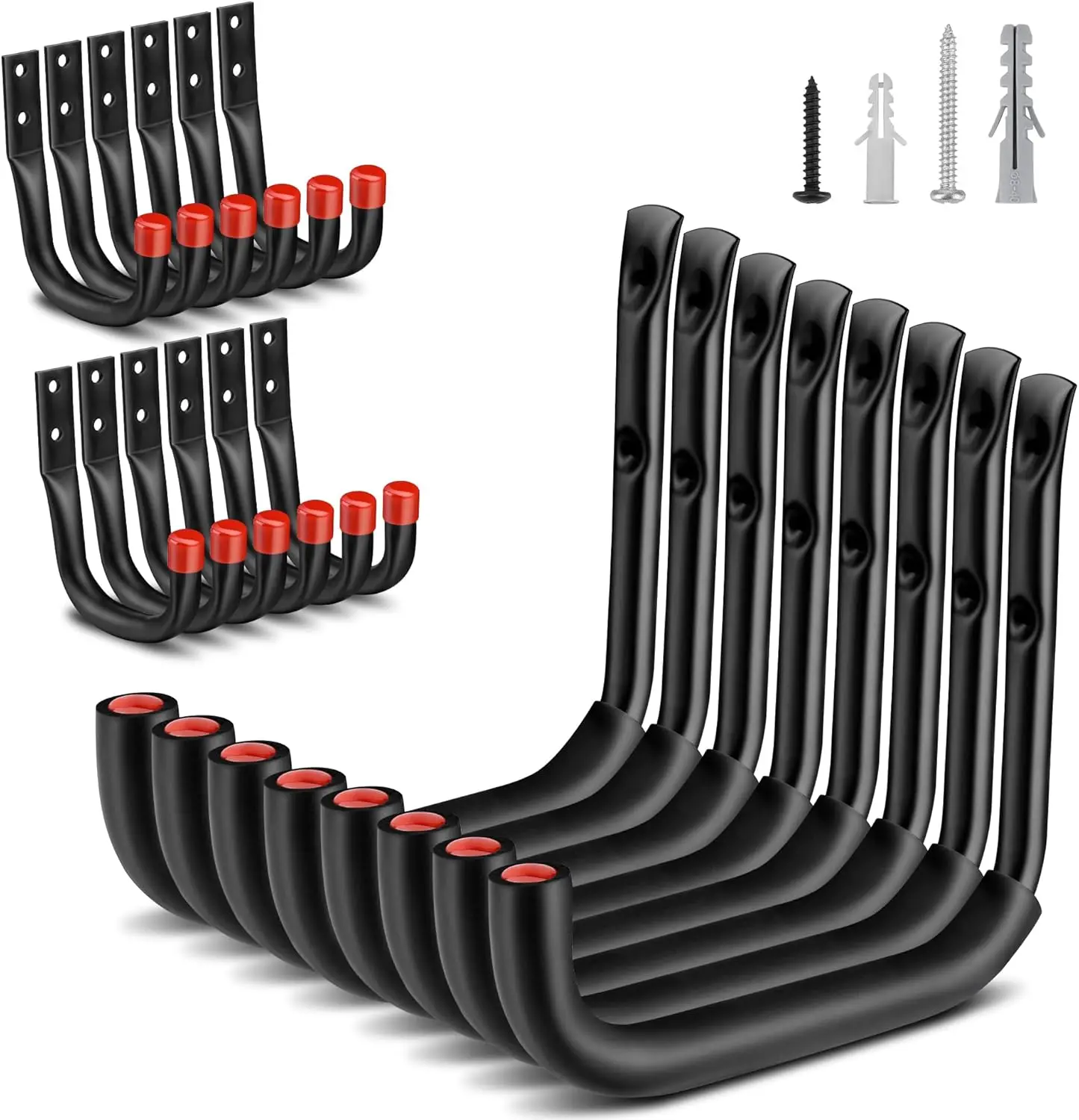 

20 Pa Garage Hooks Heavy Duty, 9.8"" & 3.5"" Garage Wall Hook With Eva Pads, 100Lbs Acity Hooks For Hanging Bikes, Kayak