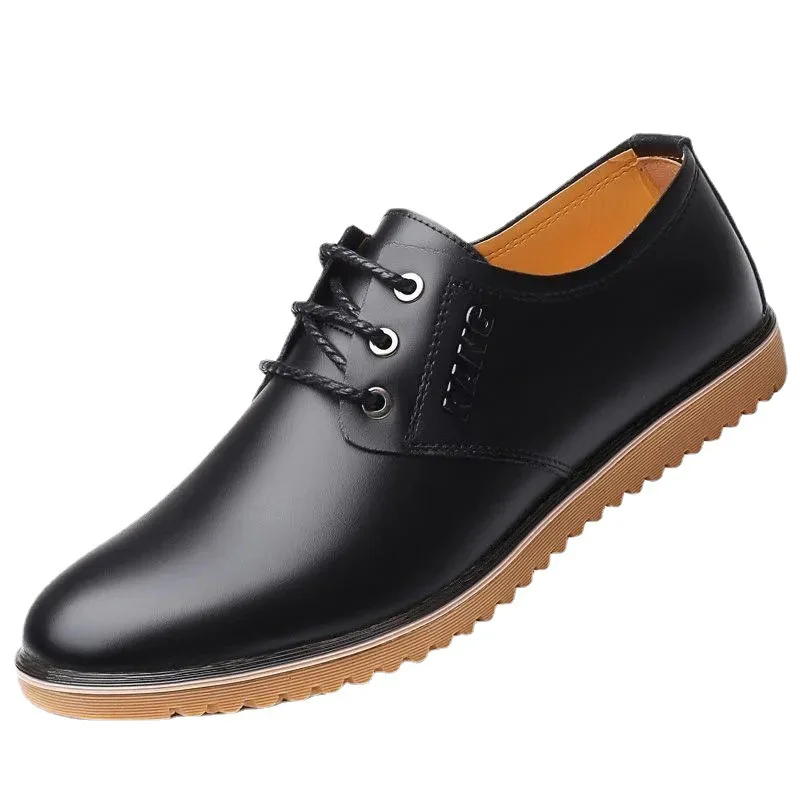 Men Casual Lether Shoes Breathable Male Formal Dress Oxfords Work Shoes British Style Luxury Designer Shoe Non Slip Office Flats