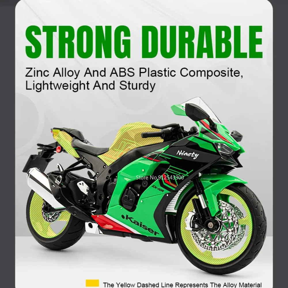 1:9 Kawasaki ZX-10R Honda CBR1000R Motorcycle Model Toy Alloy Body Wheel Steering Shock Absorption Motor Models for Kids Present