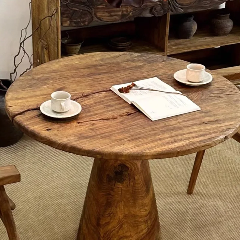 

# Круглый журнальный столик 31,5 дюйма, журнальный столик в стиле фермерского дома с металлическим основанием, современный деревянный акцентный центральный столик