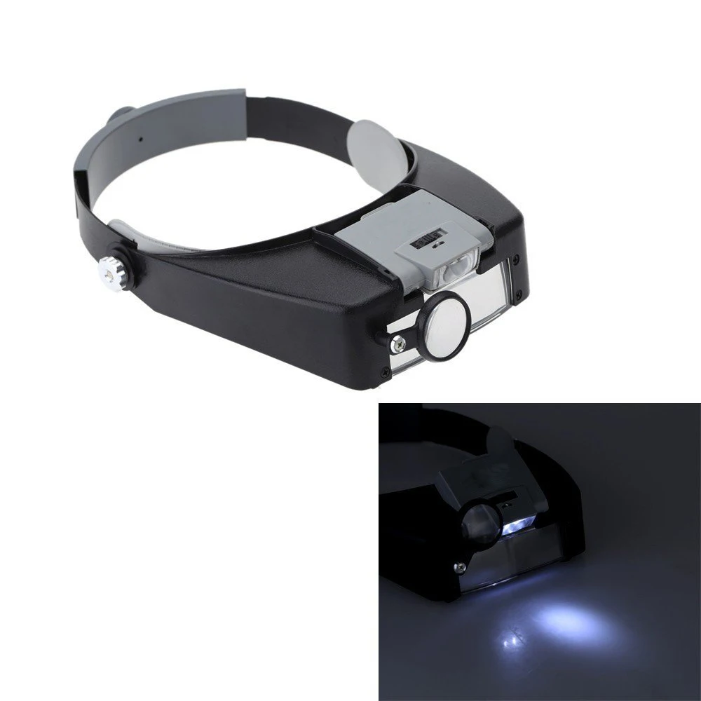 

Magnifier 3x 5x 8.3x LED Light for Sewing Reading Crafting Repair Collecting Wearable Magnifying Glass Adjustable Visor