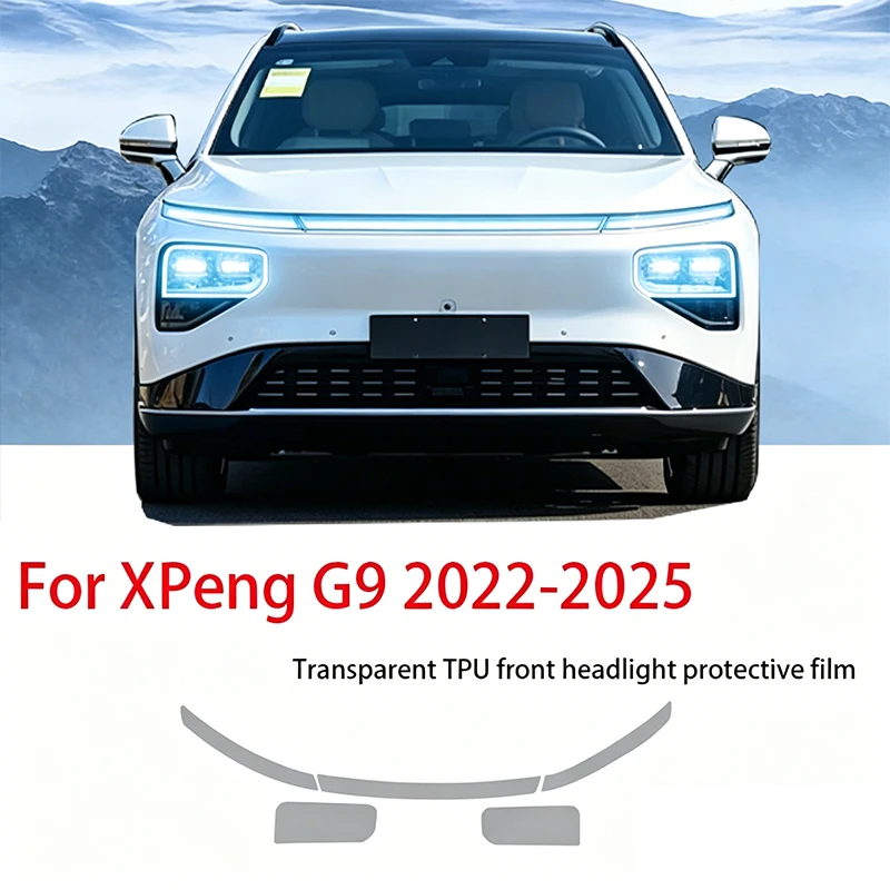 

Fit for XPeng G9 2022-2023 Smoked Black TPU Front Headlight PPF Anti Scratch UV Resist Easy Install Clear Vinyl Protect Pack