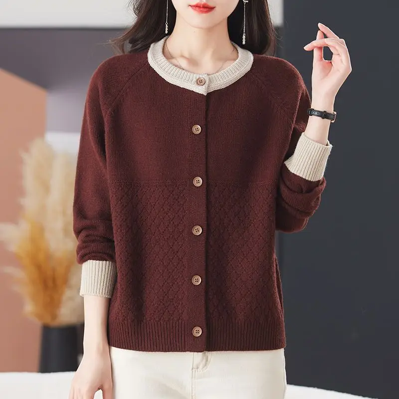 جديد تريكو البلوز سترة للنساء ربيع الخريف طويلة الأكمام أعلى الحياكة ملابس امرأة سترة سترة معطف قصير الإناث