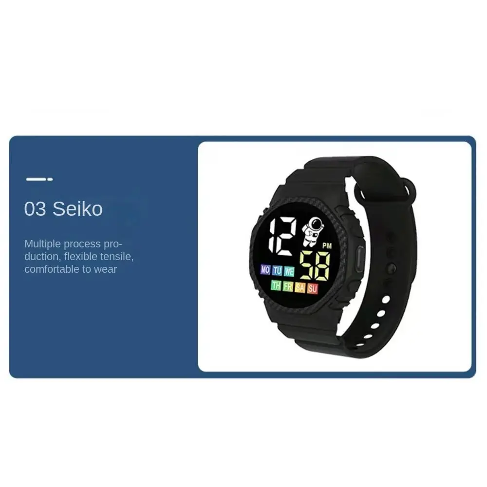 Fashion Multifunction Clock Sports Watch Waterproof Casual Electronic Watch LED Screen Astronaut Wristwatches for Children