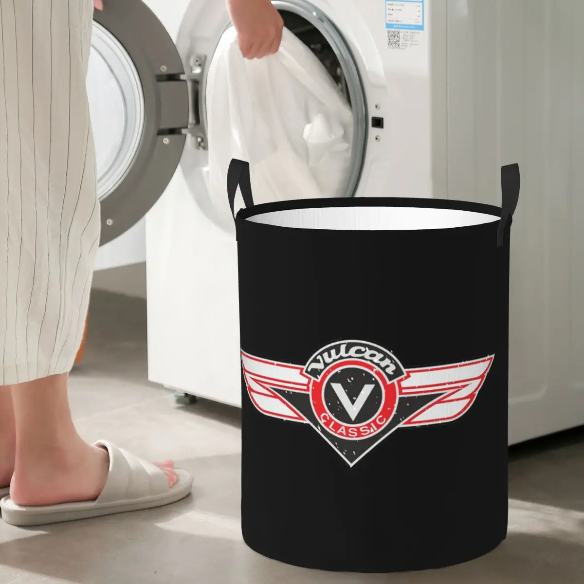 

V-Vulcan-S VN Motorcycle Classic Logo Worn Foldable Laundry Baskets Dirty Clothes Sundries Storage Basket Large Waterproof Box
