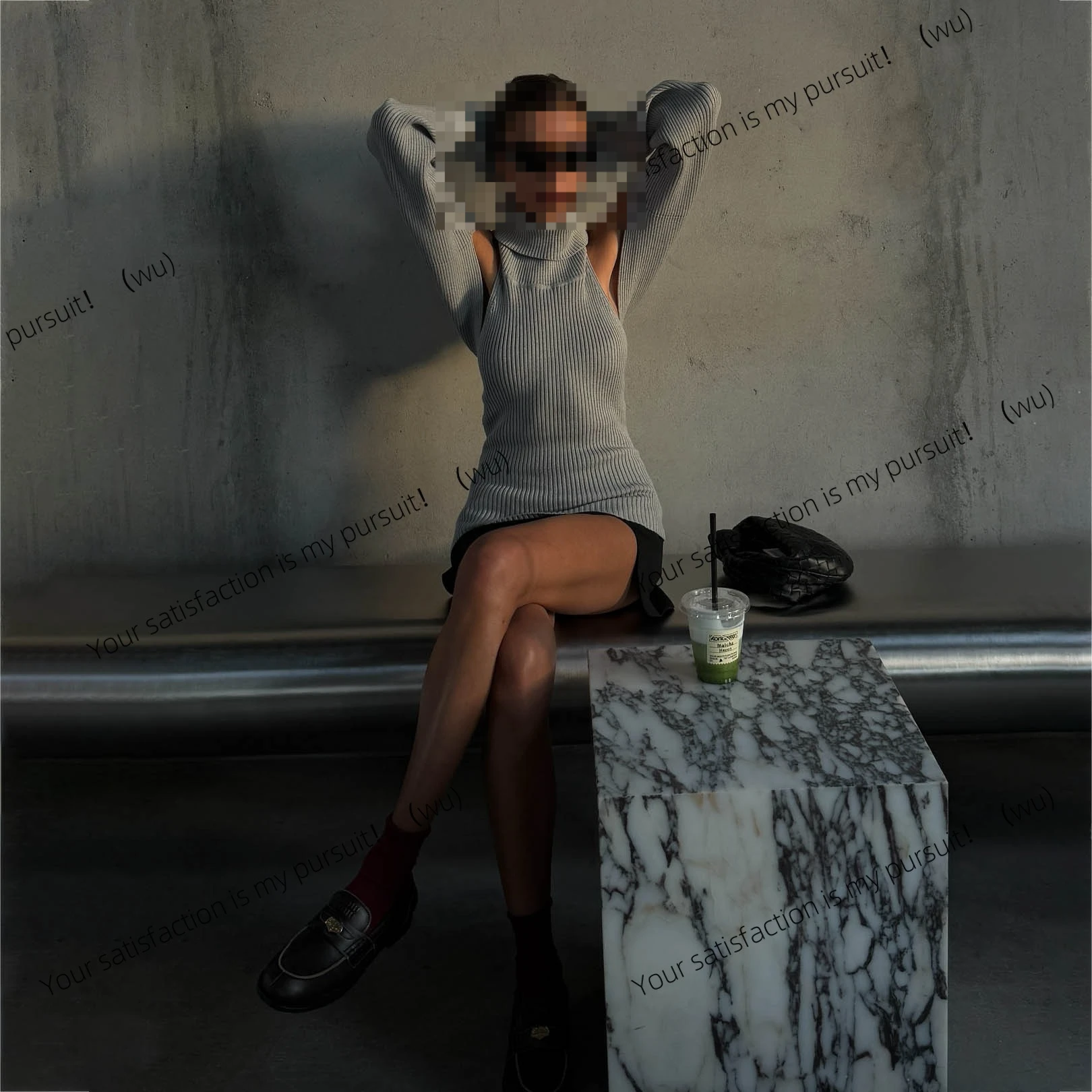 

Вязаный свитер с открытой спиной и открытой спиной Pure Desire, модный сексуальный вязаный свитер с высоким воротником и длинными рукавами для девочек на весну и осень