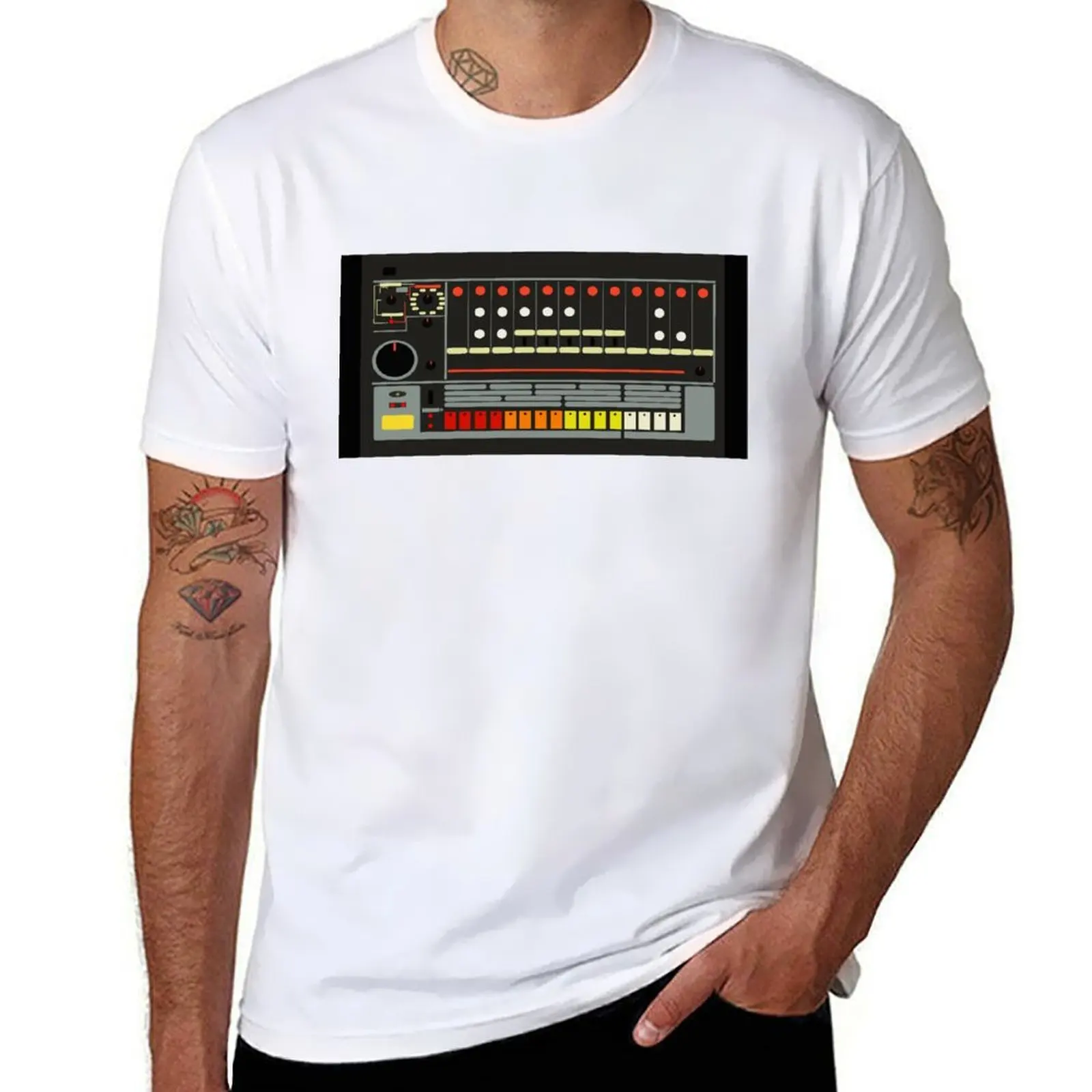 

TR-808 Drum Machine T-Shirt t shirts for man pack white t shirt men 100% cotton luxury brand T-Shirt