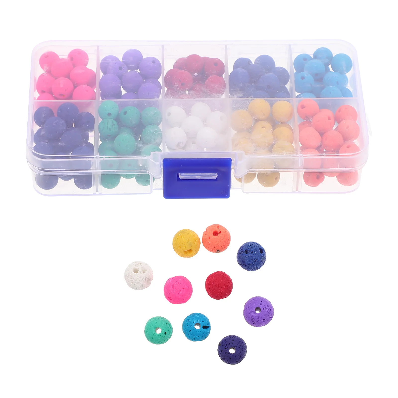 

200Pcs Volcanic Stone Loose Beads Multicolor DIY Jewelry Making Materials for Bracelet Necklace Handmade Craft Exquisite Spacer