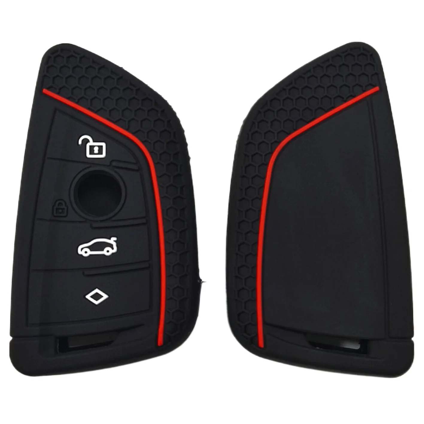 For BMW 7 Series 5 Series 3 Series 530/525li Blade Model Remote Control 4-Button Honeycomb Pattern Silicone Key Cover Hollow