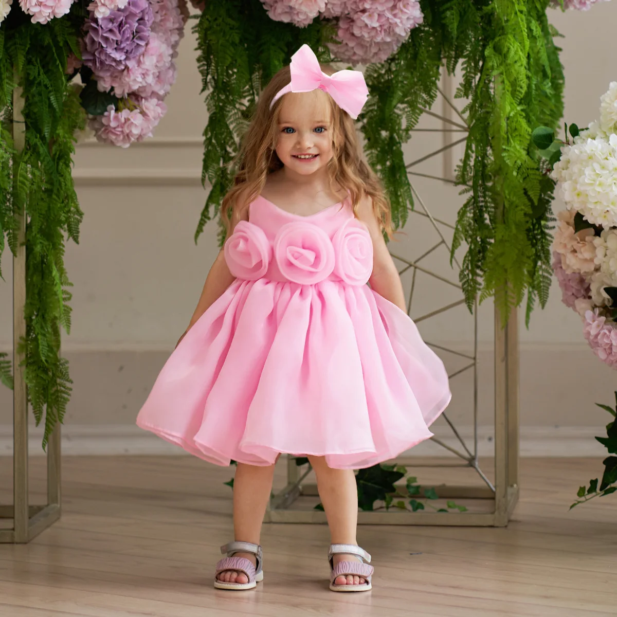 Infant Evening Gown New Year 2024 Cute Flower Mesh Tutu Skirt Spanish Style Dress Halloween Christmas Party 12M 18M 24M 36M