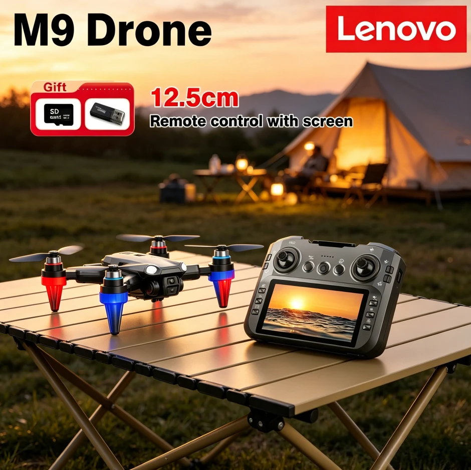 

Lenovo M9 Drone 4K 8K 5G GPS Dual Camera Photography Brushless Foldable Quadcopter RC with screen Distance 3KM Drones Toys