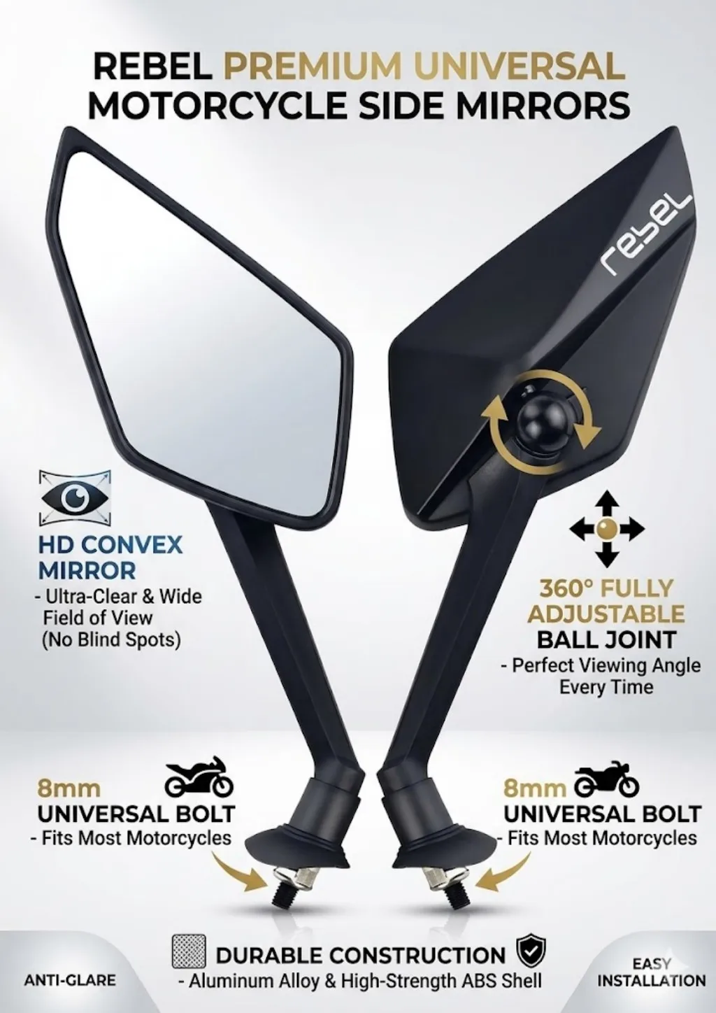 

Новое простое в установке и стильное зеркало заднего вида для мотоцикла HONDA REBEL1100 DCT 2023 CMX1100 Rebel 1100 MT 2019 2020