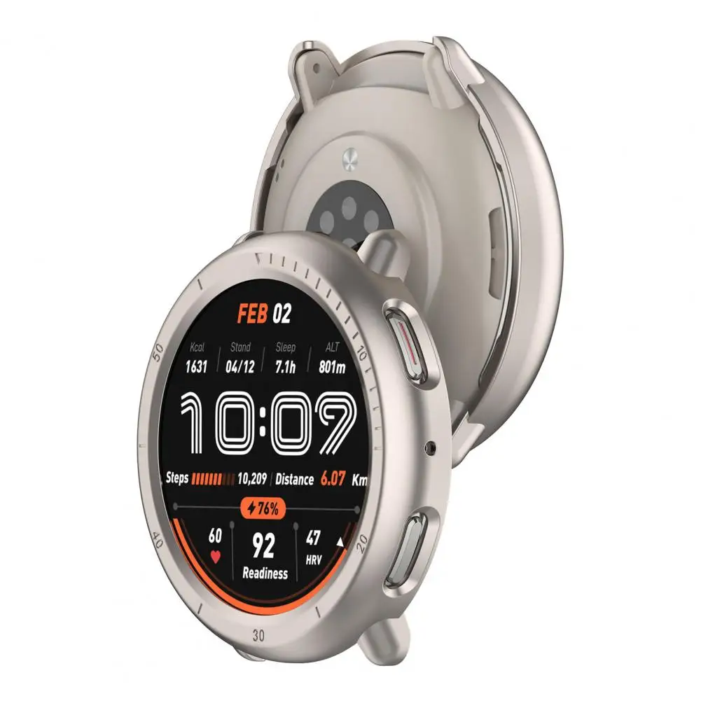 Watch Case Durable Watch Protective Cover with Hard Shell Glass Screen Protector for Amazfit Active 2 for Device