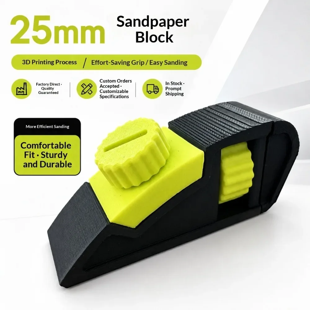3D Printed Handheld Sandpaper Holder Woodworking Model Sanding Adjustable Tension Sandpaper Clip Quick Change Tool