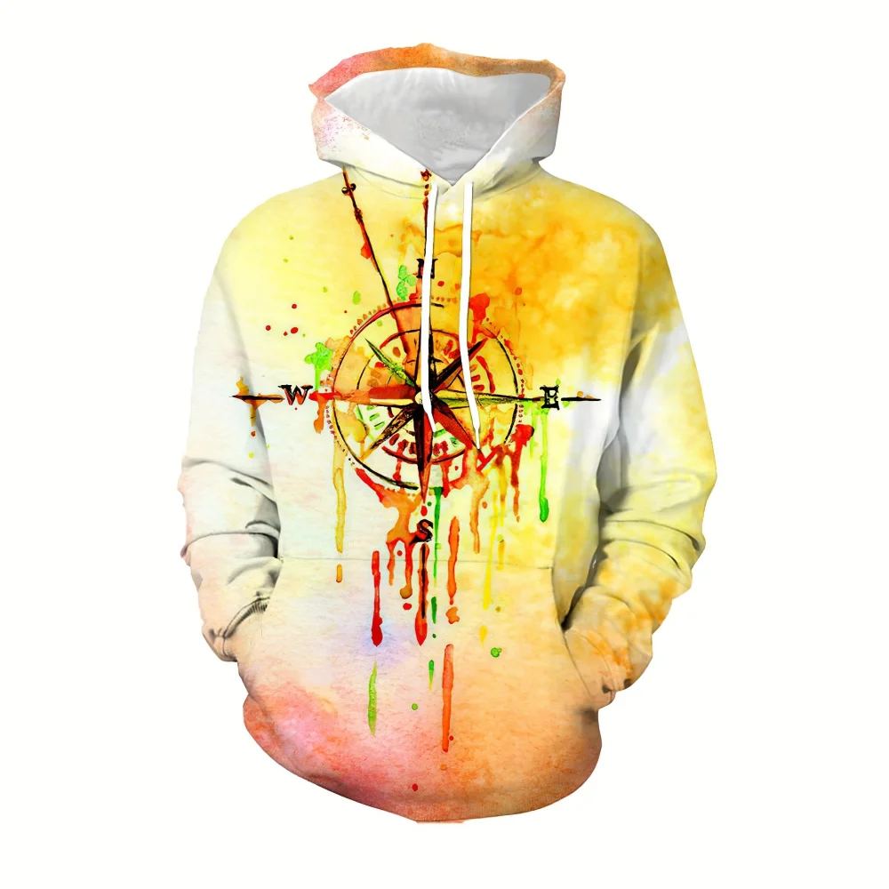 Autumn Colorful Compass 3D Print Hoodies Men Women Fashion Casual Sweatshirts Oversized Hoodie Pullovers Tracksuit Clothing