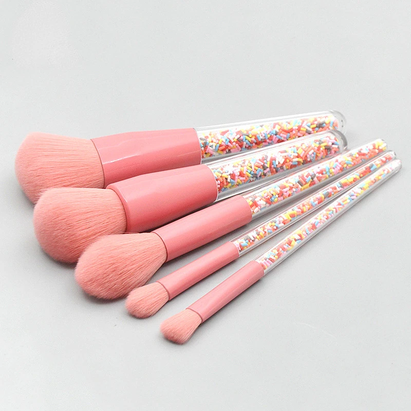 5PCS Makeup Brush Cute Candy Set Pink Diamond Rainbow Brush Ice Cream Christmas Beauty Brush Cosmetic Tool Brochas Maquillaje