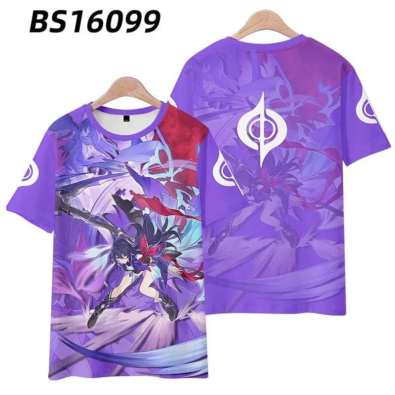 Camiseta con estampado 3D de Anime Honkai: Star Rail para hombre y mujer, disfraz de Cosplay de Dan Heng, 7 ° de March, Himeko Welt, Yang, Tingyun, Qingque, Seele