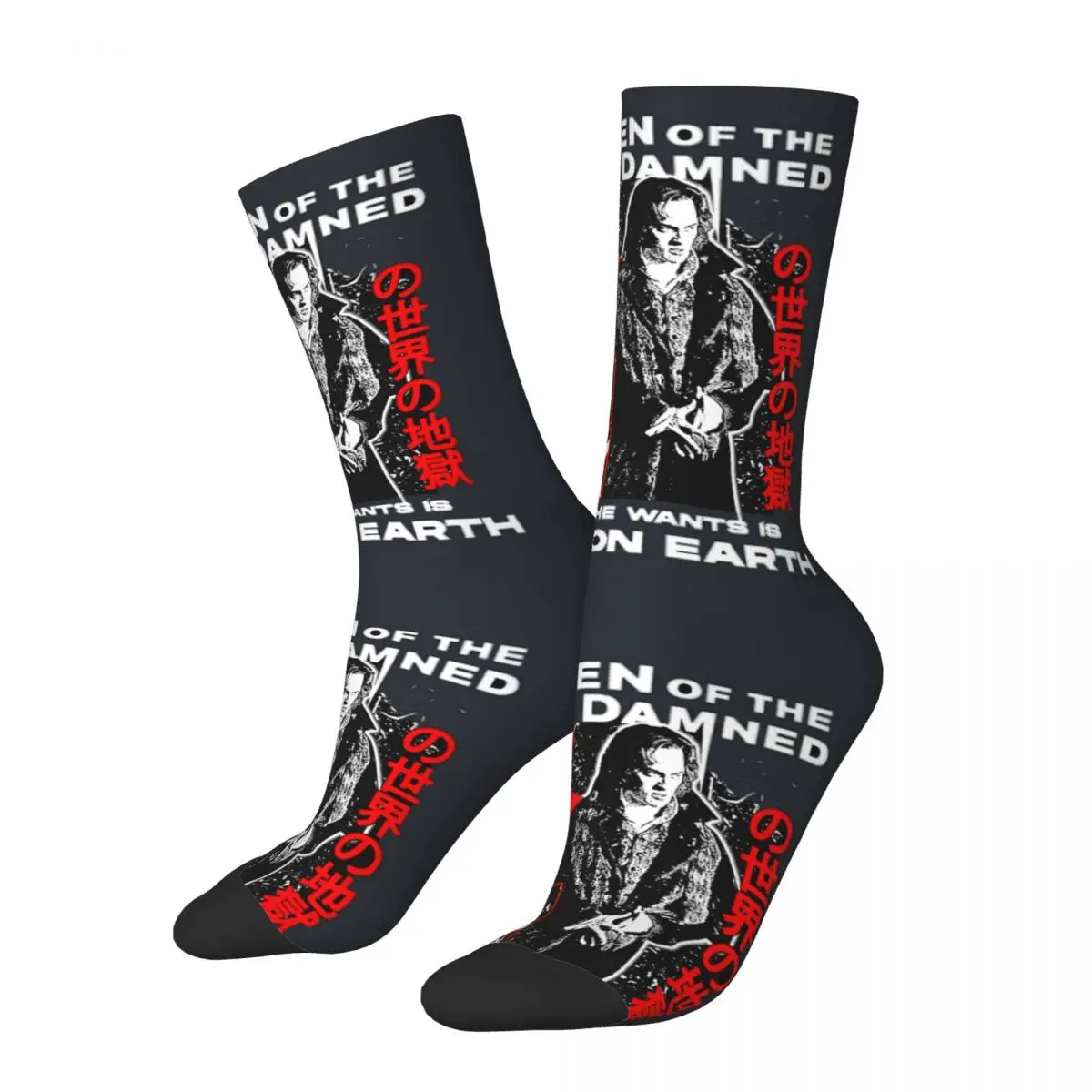 Hip Hop Retro Queenn Of The Damned Men's Socks Unisex The Damned Seamless Printed Crew Sock Gift official-website tops fugees