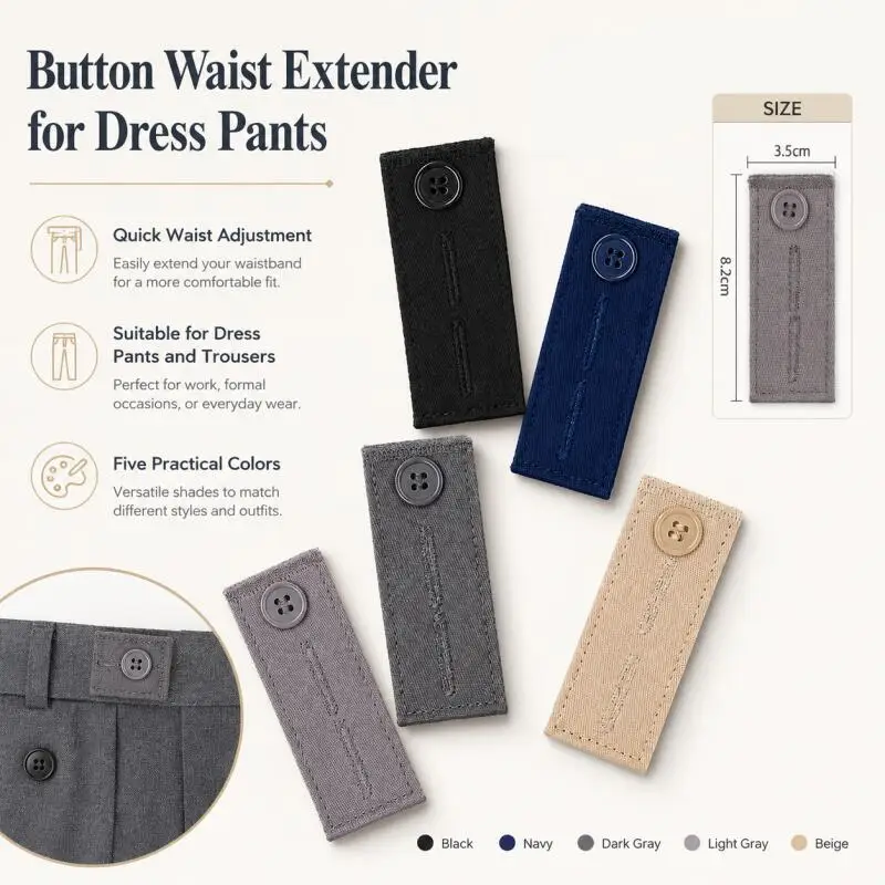 10/5 Stück Hosenverlängerungsgurte, Universal, Taillenband für enge Hosen, Jeans, Röcke, DIY-Nähzubehör – Detail 1