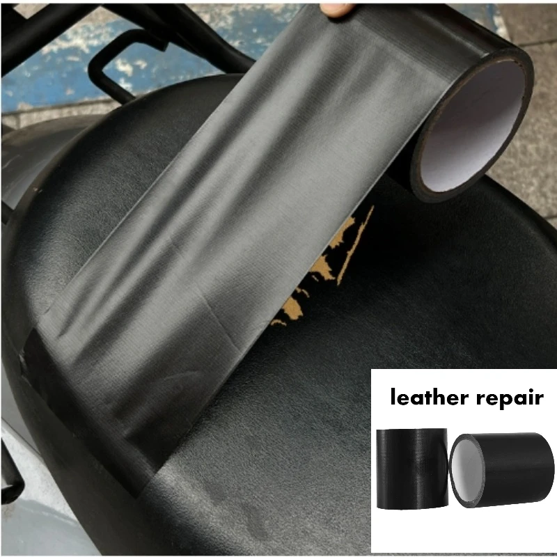 2 Stück 5 m/5 m Batterie Auto Leder Reparatur Subvention schwarzes Stoffband, hochviskoses Sitzkissen, Lederstuhl, Sofa Reparaturband