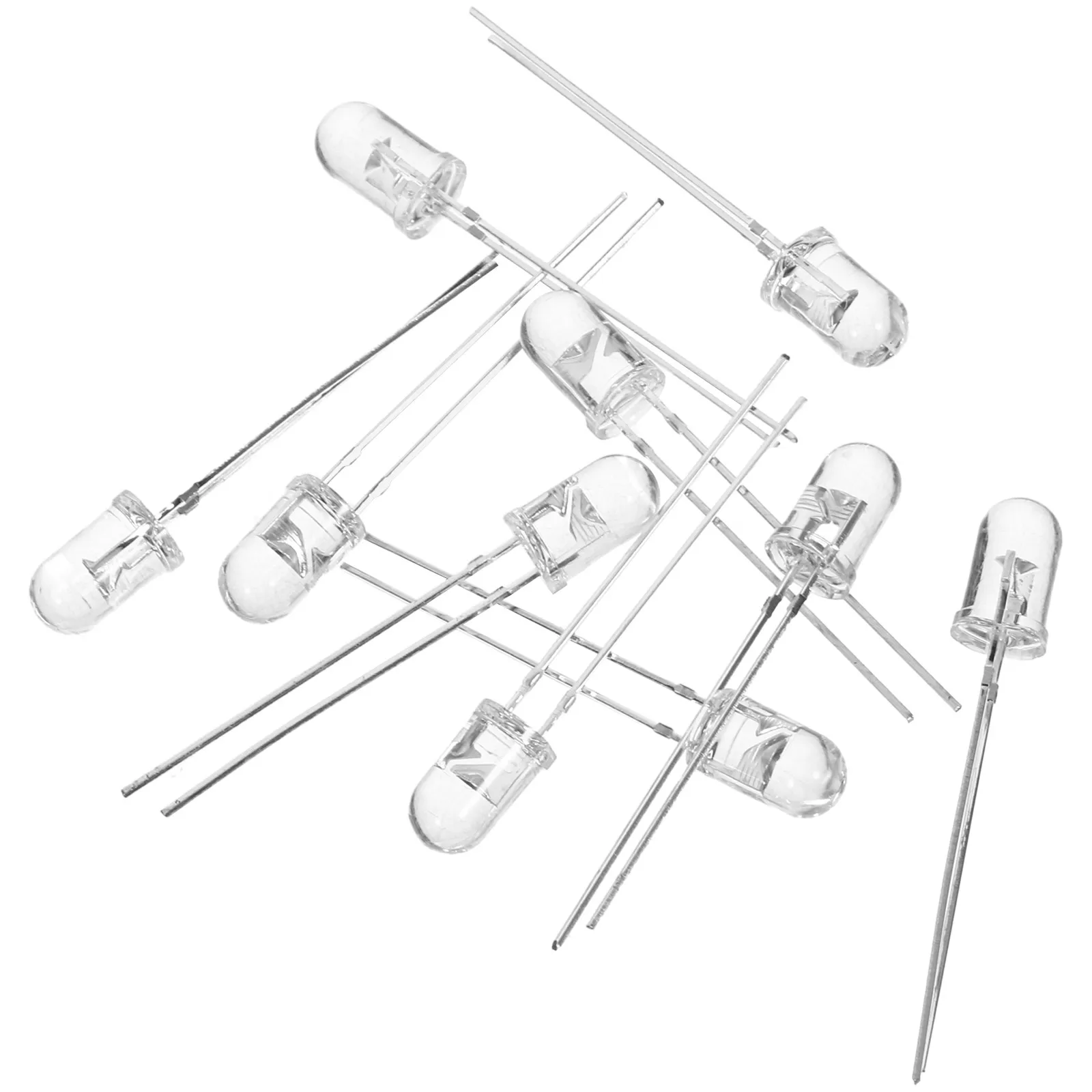 10Pcs 10Mm Uv LED Diode 400-405Nm Ultraviolet Emission Water Clear Lens 80-120Mcd 30Deg Viewing Angle for Diagnostic Equipment
