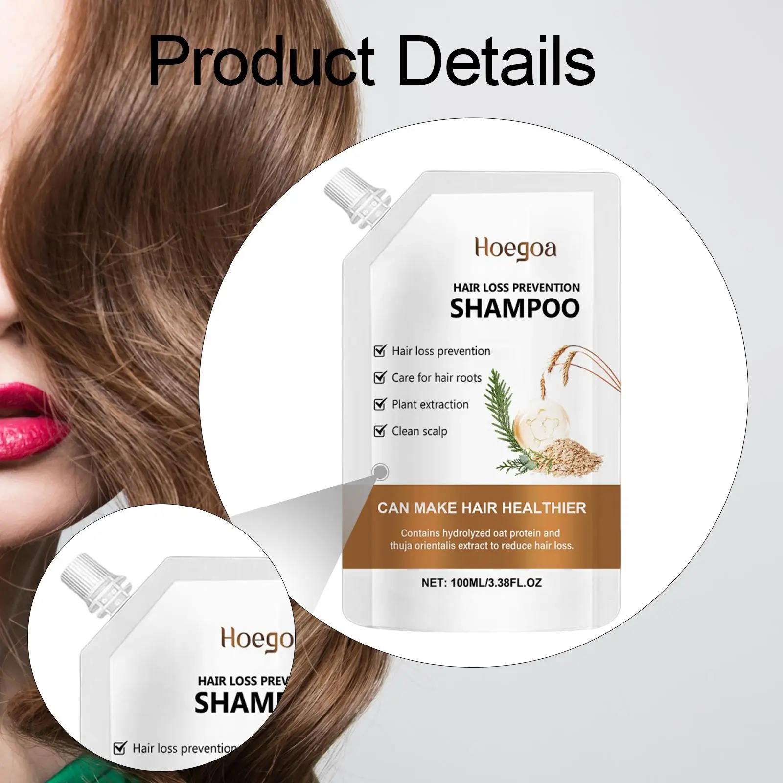 100 مللي شامبو لمنع تساقط الشعر لإصلاح الشعر المجعد التالف للتحكم في سقوط الشعر متعدد الاستخدامات مغذي عميق لفروة الرأس #5