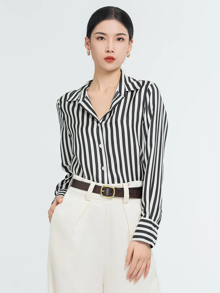 

Striped Silk Twill Blouse