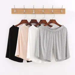 Frauen solide Pyjama hose Sommer modale Baumwolle atmungsaktiv locker lässig elastische Taille Schlafs horts bequeme Unterwäsche Hosen