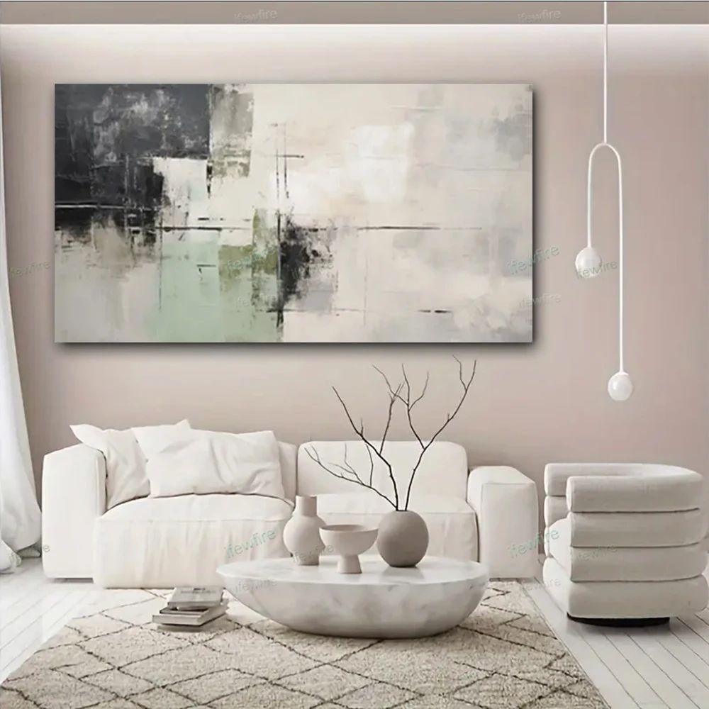 High Quality Abstract Gold Leaf Textured Wall Art Hand-painted Oil Paintings Old Vintage Canvas Poster Brown Sofa Decor Image