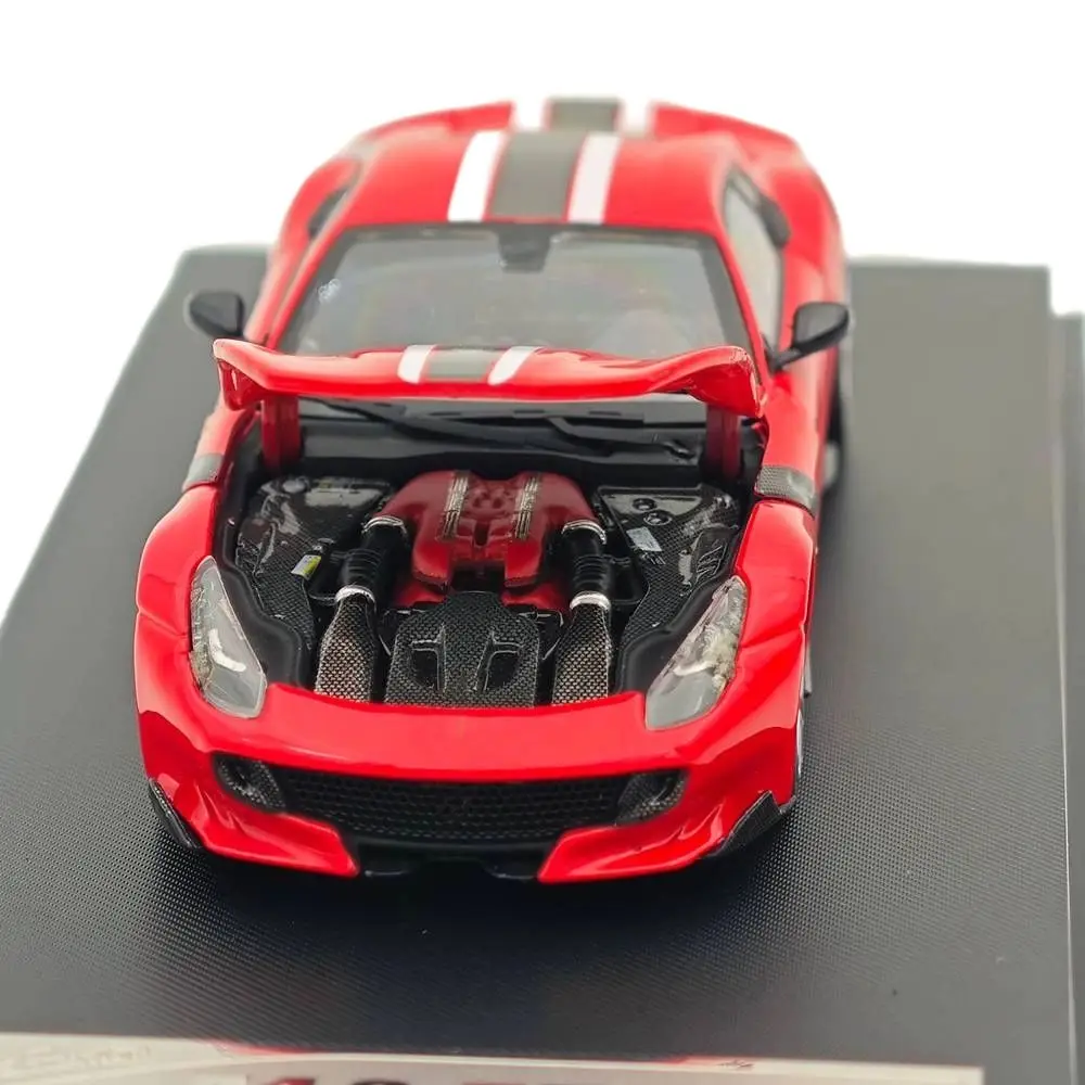 Stance Hunters SH 1/64 F12 TDF Hood Opens Red pull flower Diecast Models Car Miniature Limited Collection Toy Vehicle Models